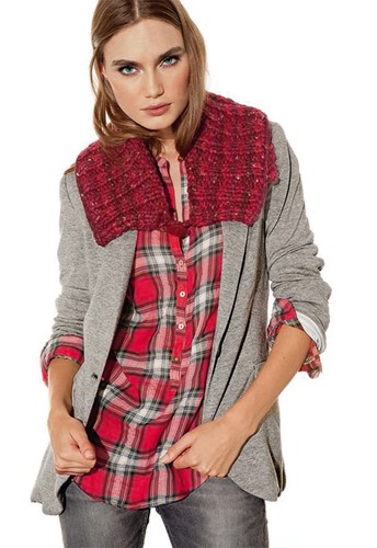 gedoppelter KRAGEN Elle Tweed von Lana Grossa